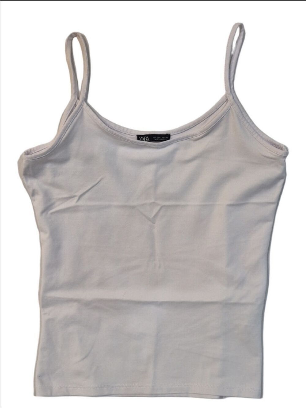 Zara White Camisole Spaghetti Strap Sz L